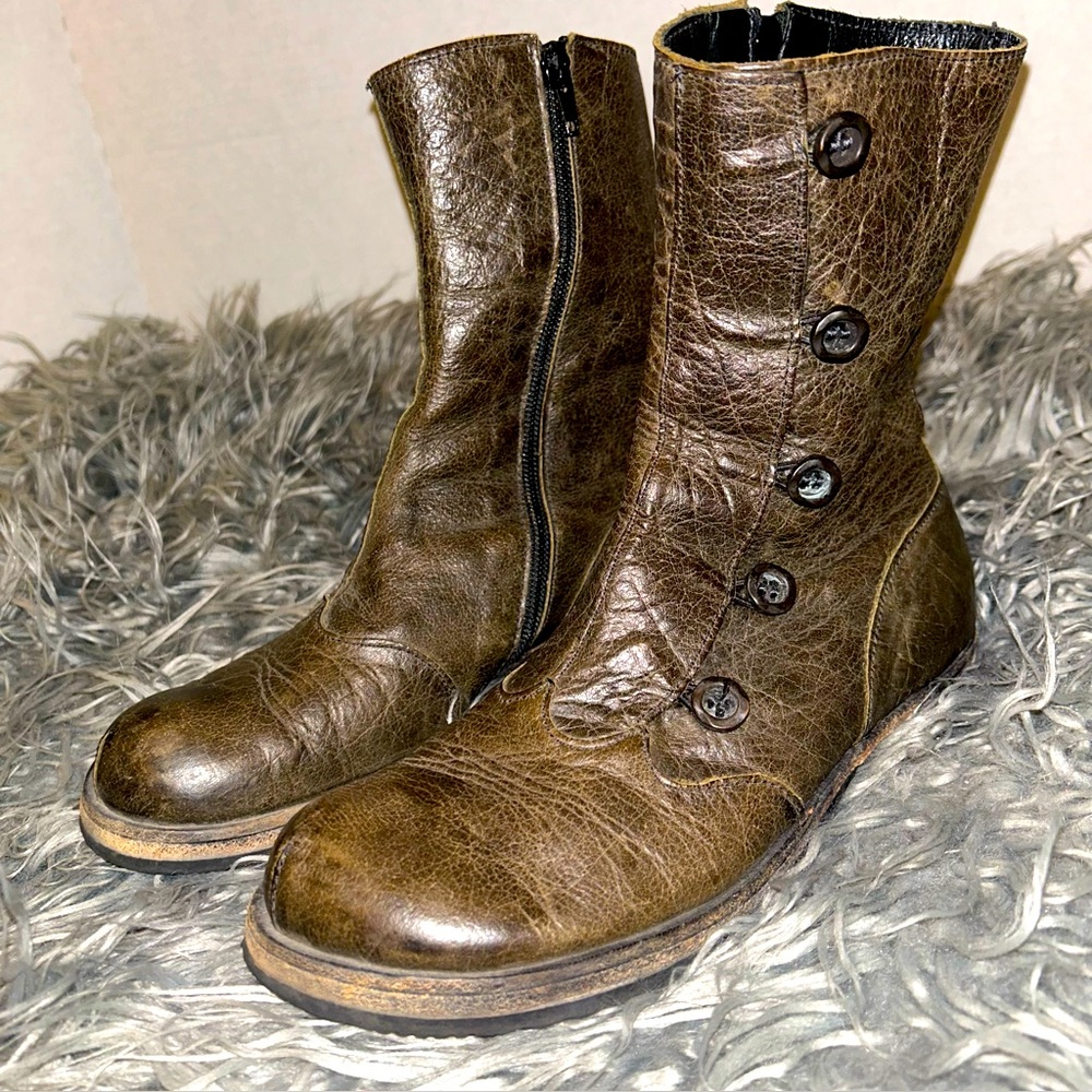 VTG CWDWOQ Handmade Victorian CottageCore Granny Ankle Boots Leather EU 37.5 HTF